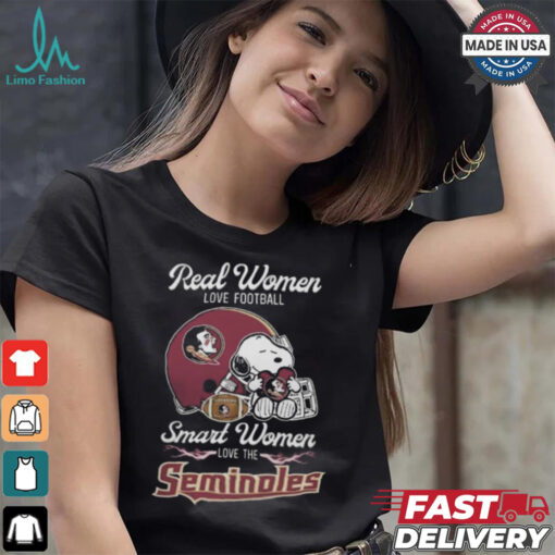 Florida State Seminoles x Snoopy Real Women Love Football Smart Women Helmet 2024 Shirt