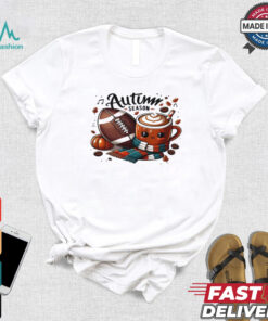 Football and Coffee Autumn Season T shirt
