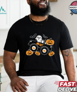 For Kids Boy Monster Truck Pumpkin Halloween T Shirt