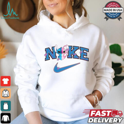 Free Cute Stitch Love Nike Logo shir