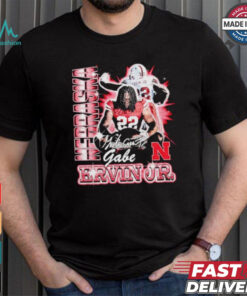 Gabe Ervin Jr Nebraska Cornhuskers signature retro graphic T shirt