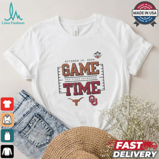 Game Time Texas Longhorns vs. Oklahoma Sooners 2024 Red River Showdown T Shirt