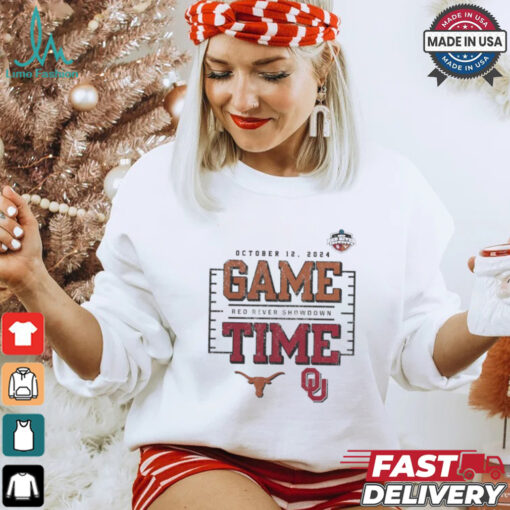 Game Time Texas Longhorns vs. Oklahoma Sooners 2024 Red River Showdown T Shirt