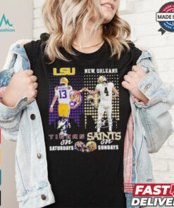 Garrett Nussmeier Lsu Tigers On Saturdays X Derek Carr New Orleans Saints On Sundays Shirt