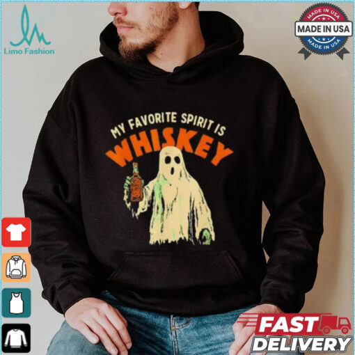 Ghost my favorite spirit is whiskey Halloween shirt