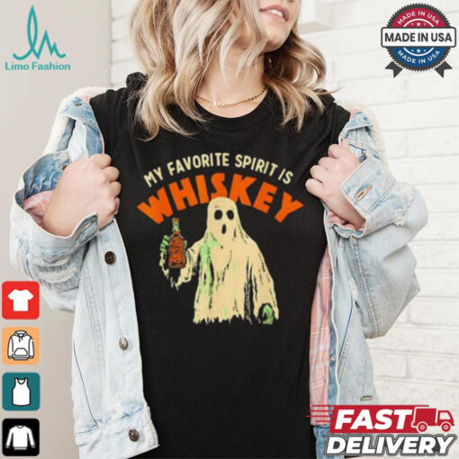 Ghost my favorite spirit is whiskey Halloween shirt