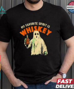 Ghost my favorite spirit is whiskey Halloween shirt