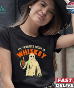 Ghost my favorite spirit is whiskey Halloween shirt