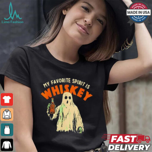 Ghost my favorite spirit is whiskey Halloween shirt
