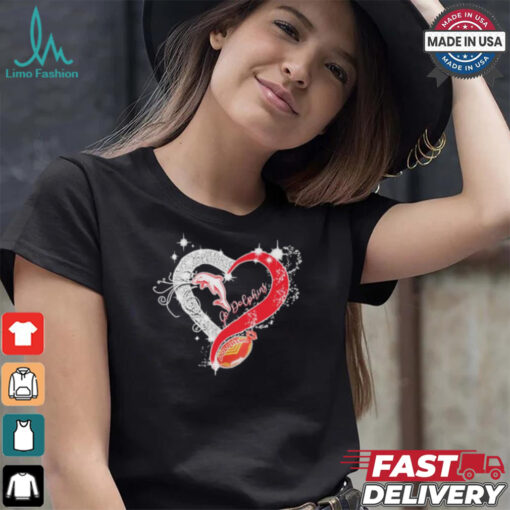 Go Dolphins Miami Dolphins Football diamond heart love shirt