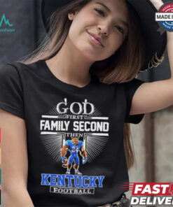 God First Family Second Then Kentucky Wildcats Football Mascot Shirt