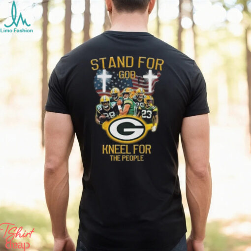 Green Bay Packers Stand For God Kneel For The People USA Flag T shirt