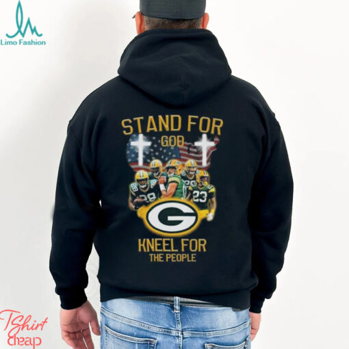 Green Bay Packers Stand For God Kneel For The People USA Flag T shirt