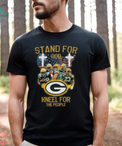 Green Bay Packers Stand For God Kneel For The People USA Flag T shirt