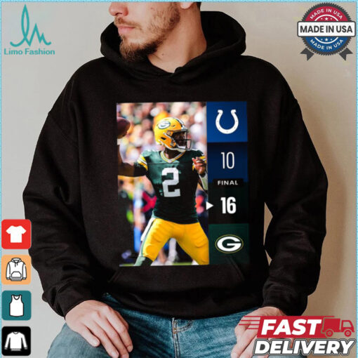 Green Bay Packers Win 16 10 Indianapolis Colts 2024 NFL Week 2 Final Score Shirt