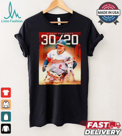 Gunnar Henderson Baltimore Orioles first career 30 20 season T shirt