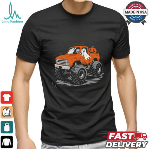 Halloween Shirt For Kids Boy Monster Truck Pumpkin Halloween T Shirt