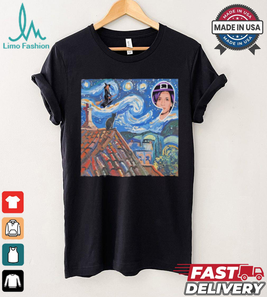 Halloween Starry Night Kamala Harris Witch Black Cat Comma La Van Gogh art shirt Halloween Starry Night Kamala Harris Witch Black Cat Comma La Van Gogh art shirt