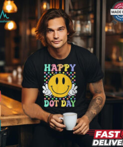 Happy Dot Day 2024 Smile Face Colorful Polka Dot Teacher Kid T Shirt