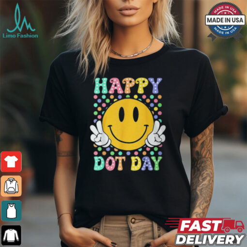 Happy Dot Day 2024 Smile Face Colorful Polka Dot Teacher Kid T Shirt