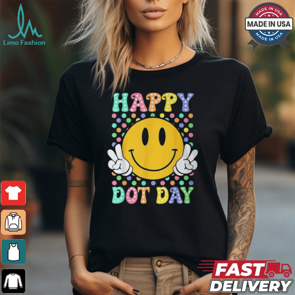 Happy Dot Day 2024 Smile Face Colorful Polka Dot Teacher Kid T Shirt Happy Dot Day 2024 Smile Face Colorful Polka Dot Teacher Kid T Shirt
