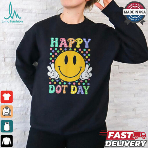 Happy Dot Day 2024 Smile Face Colorful Polka Dot Teacher Kid T Shirt