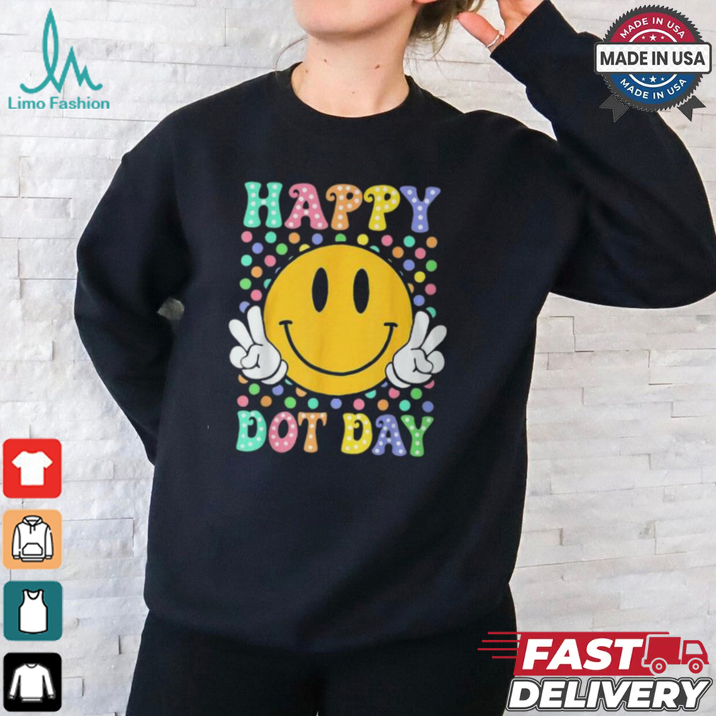Happy Dot Day 2024 Smile Face Colorful Polka Dot Teacher Kid T Shirt Happy Dot Day 2024 Smile Face Colorful Polka Dot Teacher Kid T Shirt