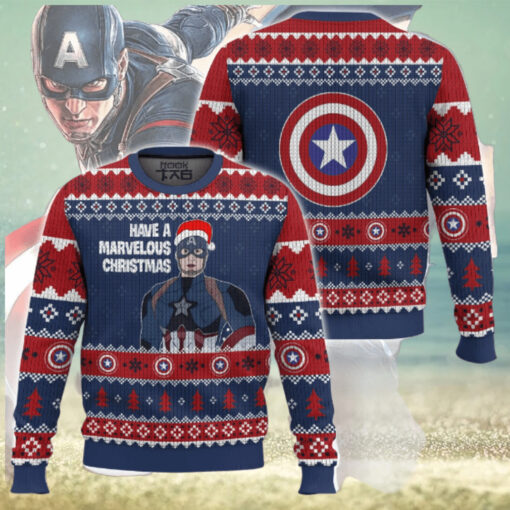 Have Marvelous Christmas Captain America Ugly Sweater