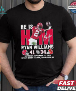 He Is Him Ryan Williams Alabama Crimson Tide 41 34 Georgia Bulldogs Shirt