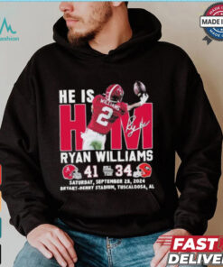 He Is Him Ryan Williams Alabama Crimson Tide 41 34 Georgia Bulldogs Shirt