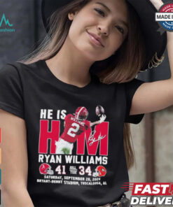 He Is Him Ryan Williams Alabama Crimson Tide 41 34 Georgia Bulldogs Shirt