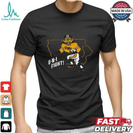 Homefield Northern Iowa Panthers PURPLE Sleeping Panther Short Sleeve Fashion T Shirt