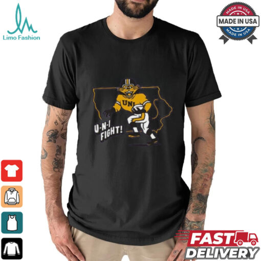 Homefield Northern Iowa Panthers PURPLE Sleeping Panther Short Sleeve Fashion T Shirt