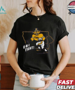 Homefield Northern Iowa Panthers PURPLE Sleeping Panther Short Sleeve Fashion T Shirt