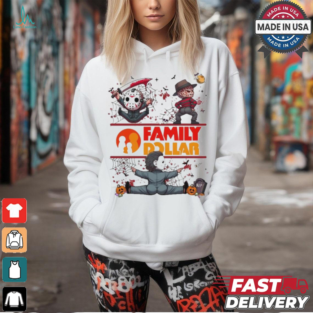 Horror Movie Characters Family Dollar Halloween 2024 shirt Horror Movie Characters Family Dollar Halloween 2024 shirt