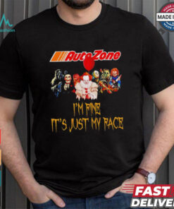 Horror movies Auto Zone I’m fine it’s just my face Halloween shirt