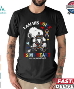 I am his voice he is my heart austim awareness shirt