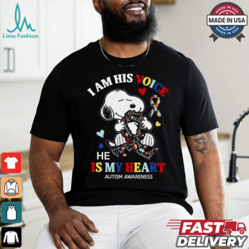 I am his voice he is my heart austim awareness shirt