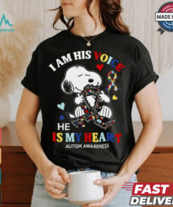 I am his voice he is my heart austim awareness shirt