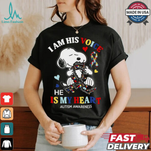 I am his voice he is my heart austim awareness shirt