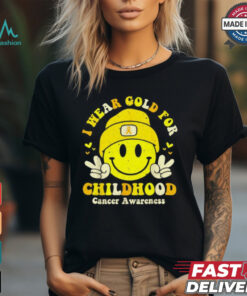 I wear gold for childhood cancer awareness gold ribbon shirt