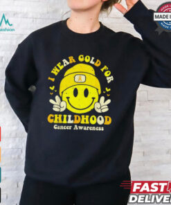 I wear gold for childhood cancer awareness gold ribbon shirt
