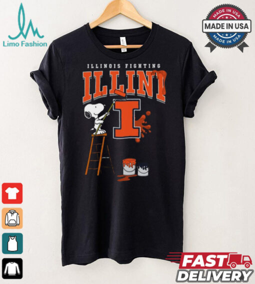 Illinois Fighting Illini Snoopy Painting Shirt