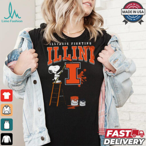 Illinois Fighting Illini Snoopy Painting Shirt
