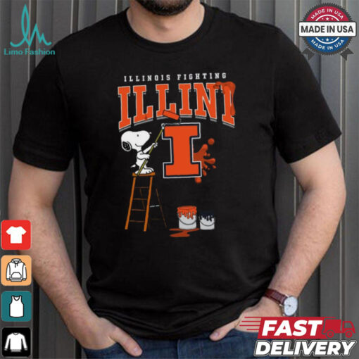 Illinois Fighting Illini Snoopy Painting Shirt