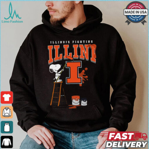Illinois Fighting Illini Snoopy Painting Shirt