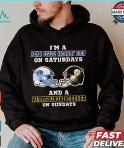 I’m A Penn State Nittany Lions On Saturdays And A Pittsburgh Steelers On Sundays Helmet Shirt, hoodie, sweater, long sleeve and tank top I’m A Penn State Nittany Lions On Saturdays And A Pittsburgh Steelers On Sundays Helmet Shirt