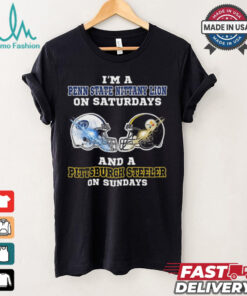 I’m A Penn State Nittany Lions On Saturdays And A Pittsburgh Steelers On Sundays Helmet Shirt, hoodie, sweater, long sleeve and tank top I’m A Penn State Nittany Lions On Saturdays And A Pittsburgh Steelers On Sundays Helmet Shirt