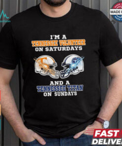 I’m A Tennessee Volunteer On Saturdays And A Tennessee Titans On Sundays Helmet Shirt