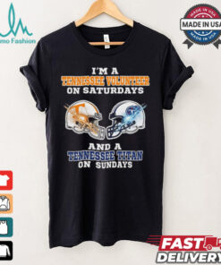 I’m A Tennessee Volunteer On Saturdays And A Tennessee Titans On Sundays Helmet Shirt